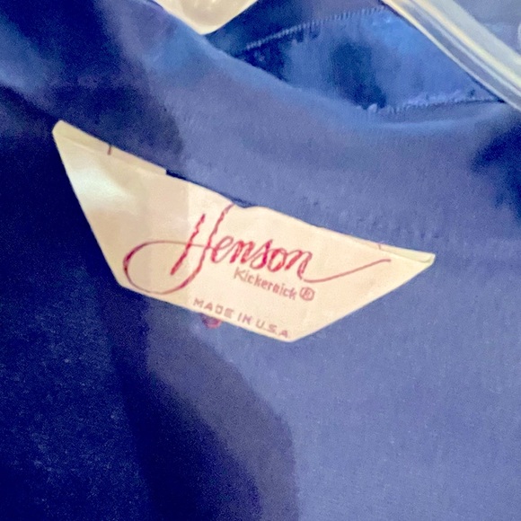 Vintage 70s 80s Henson Kickernick Royal Blue Satin Robe Housecoat Sz XL - Picture 5 of 6